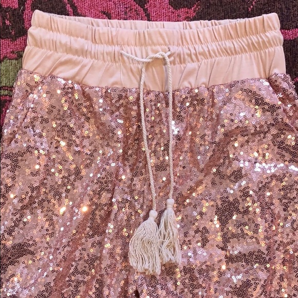 Rose sequined, lined versatile, stretch top pants - Picture 4 of 7
